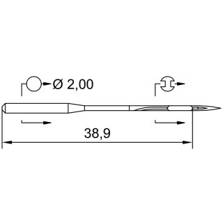 703656 - Schmetz - 37:40EB1110 / UY 133 GS SES Nadeldicke: 110 / Preis pro Karte á 10 Nadeln