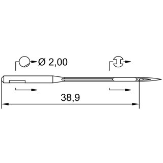 704176 - Schmetz - 38:47FB1100 / 971 B/1 SUK Nadeldicke: 100 / Preis pro Karte á 10 Nadeln