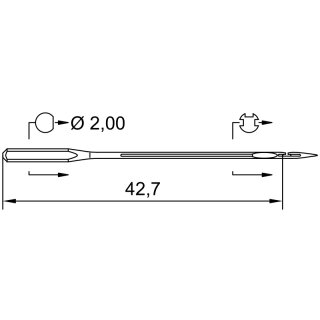 769104 - Schmetz - 45:22MA2100 / 780 C SPI Nadeldicke: 100 / Preis pro Karte á 10 Nadeln