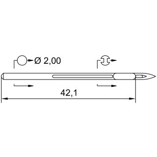 769224 - Schmetz - 45:271200 / UY 143 GS KSP Nadeldicke: 200 / Preis pro Karte á 10 Nadeln