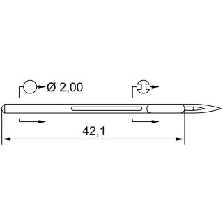 769344 - Schmetz - 45:30NG1200 / UY 943 GS Nadeldicke: 200 / Preis pro Karte á 10 Nadeln