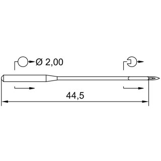 704426 - Schmetz - 47:20EB180 / 190 K SES Nadeldicke: 80 / Preis pro Karte á 10 Nadeln