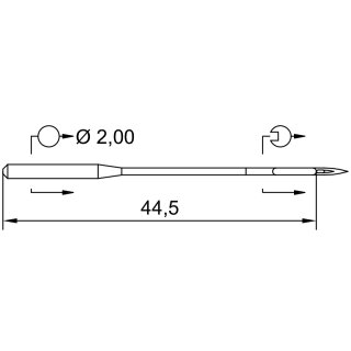 775334 - Schmetz - 47:25MF1140 / 190 D Nadeldicke: 140 / Preis pro Karte á 10 Nadeln