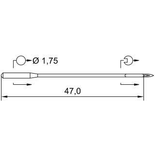 775524 - Schmetz - 47:30MA190 / 2091 KK SPI Nadeldicke: 90 / Preis pro Karte á 10 Nadeln