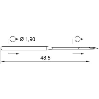 780594 - Schmetz - 48:21EB1110 / 215 AH SES Nadeldicke: 110 / Preis pro Karte á 10 Nadeln