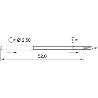 781644 - Schmetz - 50:05UA11200 / 216X1 SERV 1 Nadeldicke: 200 / Preis pro Karte á 10 Nadeln