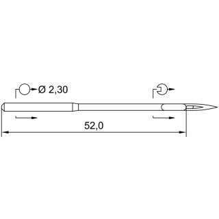 782604 - Schmetz - 50:10DL1180 / 328 P Nadeldicke: 180 / Preis pro Karte á 10 Nadeln