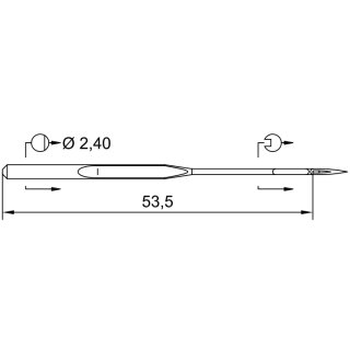 783674 - Schmetz - 52:25EB1100 / 950 SES Nadeldicke: 100 / Preis pro Karte á 10 Nadeln