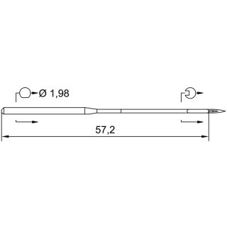 784334 - Schmetz - 52:50EB11100 / 1564 FL-E SES Nadeldicke: 100 / Preis pro Karte á 10 Nadeln