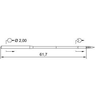 785844 - Schmetz - 53:81EB1110 / 2331 F EXT.LG SES Nadeldicke: 110 / Preis pro Karte á 10 Nadeln