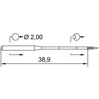 760874 - Schmetz - 37:23FB1160 / 135X17 GO SUK Nadeldicke: 160 / Preis pro Karte á 10 Nadeln