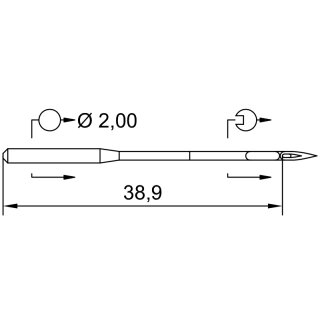 759264 - Schmetz - 37:20EB87130 / 135X17 SES SERV 7 NIT Nadeldicke: 130 / Preis pro Karte á 10 Nadeln