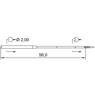 783484 - Schmetz - 52:2317110 / 2331 F LG SERV 7 Nadeldicke: 110 / Preis pro Karte á 10 Nadeln