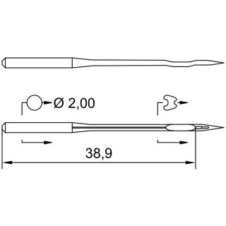 763154 - Schmetz - 38:00EB1M4.0 / 3651-06MR Nadeldicke: 110 / Preis pro Karte á 10 Nadeln