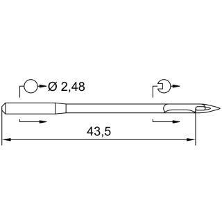 774314 - Schmetz - 46:601160 / CPX5 Nadeldicke: 160 / Preis pro Karte á 10 Nadeln