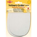 Velours-Leder Imitat beidseitig 2x 10 cm x 15 cm / beige