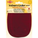 Velours-Leder Imitat beidseitig 2x 10 cm x 15 cm / rot