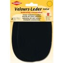 Velours-Leder Imitat beidseitig 2x 10 cm x 15 cm / schwarz