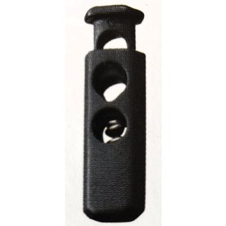 20 Kordelstopper  für 5 mm Kordel  2-Loch LC-DP - Farbe:  580/schwarz