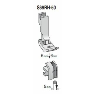 S69RH-50 Suisei Hinged Piping Foot <Right Groove>