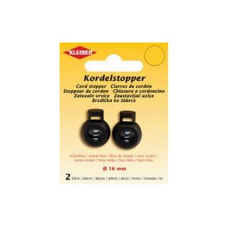 Kordelstopper Kunststoff 2 Stk. / Ø 16 mm / schwarz