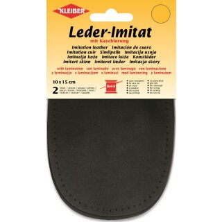 Leder-Imitat mit Kaschierung 2x 10 cm x 15 cm / schwarz