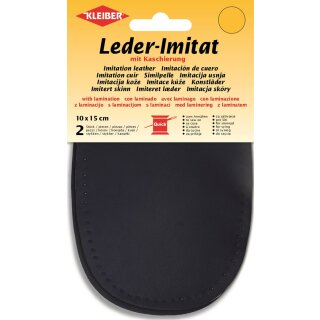 Leder-Imitat mit Kaschierung 2x 10 cm x 15 cm / marine