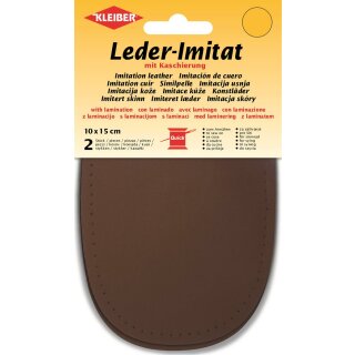 Leder-Imitat mit Kaschierung 2x 10 cm x 15 cm / mittelbraun