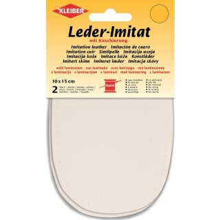 Leder-Imitat mit Kaschierung 2x 10 cm x 15 cm / weiß