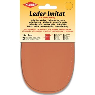 Leder-Imitat mit Kaschierung 2x 10 cm x 15 cm / orange