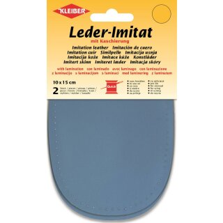 Leder-Imitat mit Kaschierung 2x 10 cm x 15 cm / blau