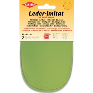 Leder-Imitat mit Kaschierung 2x 10 cm x 15 cm / limette