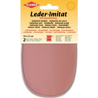 Leder-Imitat mit Kaschierung 2x 10 cm x 15 cm / rosa