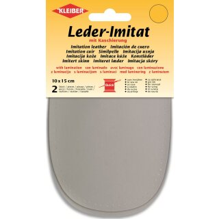 Leder-Imitat mit Kaschierung 2x 10 cm x 15 cm / hellgrau