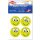 Reflex-Sticker Funny Face big eyes 4 x Ø 4,8 cm / gelb