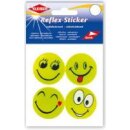 Reflex-Sticker Funny Face 4 x Ø 4,8 cm / gelb