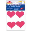 Reflex-Sticker Herzen 4 x 4,8 cm x 3,9 cm / pink