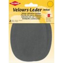 Velours-Leder-Imitat klein 2x 13 cm x 10 cm / hellgrau