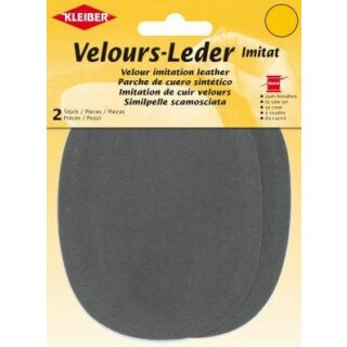 Velours-Leder-Imitat klein 2x 13 cm x 10 cm / mittelblau