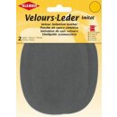 Velours-Leder-Imitat klein 2x 13 cm x 10 cm / mittelblau