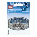 922016 Applikation Label MOTORCYCLE grau/blau/weiß...