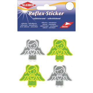 Reflex-Sticker Ø 4 - 4-5 cm / je 2 Engel gelb und silber