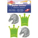 Reflex-Sticker Ø 4,5- 5-5 cm / je 2 Krone gelb und...