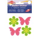 Reflex-Sticker Ø 4,5 - 5,5  cm / je 2 Blume gelb,...