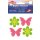 Reflex-Sticker Ø 4,5 - 5,5  cm / je 2 Blume gelb, Schmetterling pink