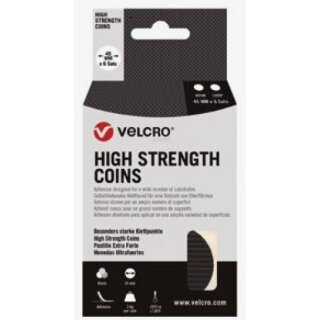 High Strength Klett-Taler der Marke VELCRO® 6 Hakenpunkte 6 Flauschpunkte, Haken & Flausch DURCHMESSER 45mm schwarz