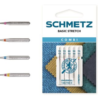 717717 - Schmetz - 130/705 H KOMBI BASIC STRETCH mit H/H-S Karte á 5 Nadeln / Preis pro Karte