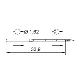 710804 - Schmetz - 11:60YL190 / 16x246 NW Nadeldicke: 90 / Preis pro Karte á 10 Nadeln