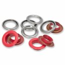 542562 Ösen mit Scheiben MS 14mm rot-silberfarbig -...