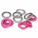 542569 Ösen mit Scheiben MS 14mm pink-silberfarbig...